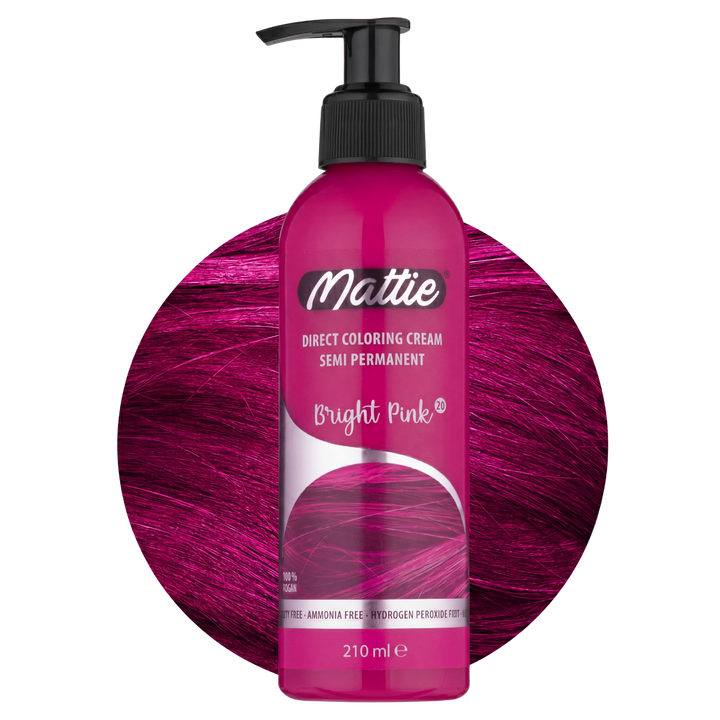 Mattie Bright Pink - Vegan Semi-Permanent Direct Dye Hair Color Cream 210 ml