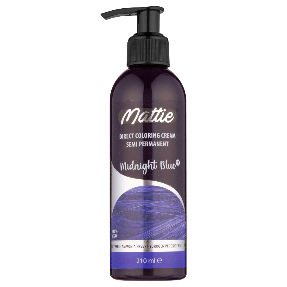 Mattie Midnight Blue - Vegan Semi-Permanent Direct Dye Hair Color Cream 210 ml