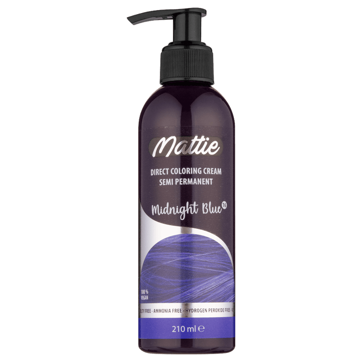 Mattie Midnight Blue - Vegan Semi-Permanent Direct Dye Hair Color Cream 210 ml