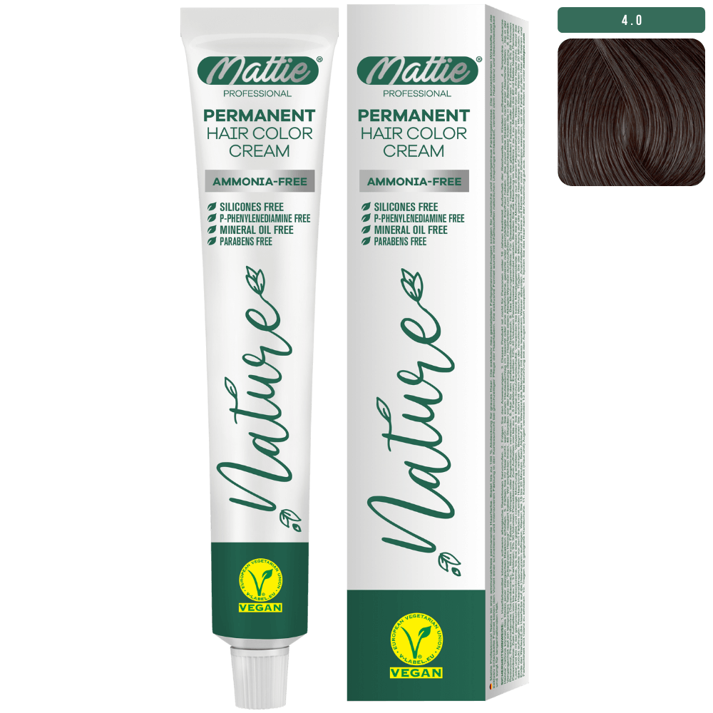 Mattie Professional Nature (4.0) Marrone Intenso - Crema Colorante Permanente Vegana 60ml
