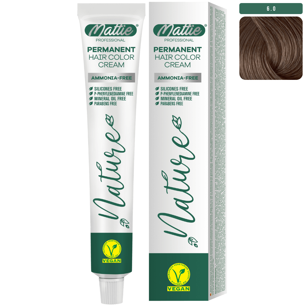 Mattie Professional Nature (6.0) Biondo Scuro Intenso - Crema Colorante Permanente Vegana 60ml