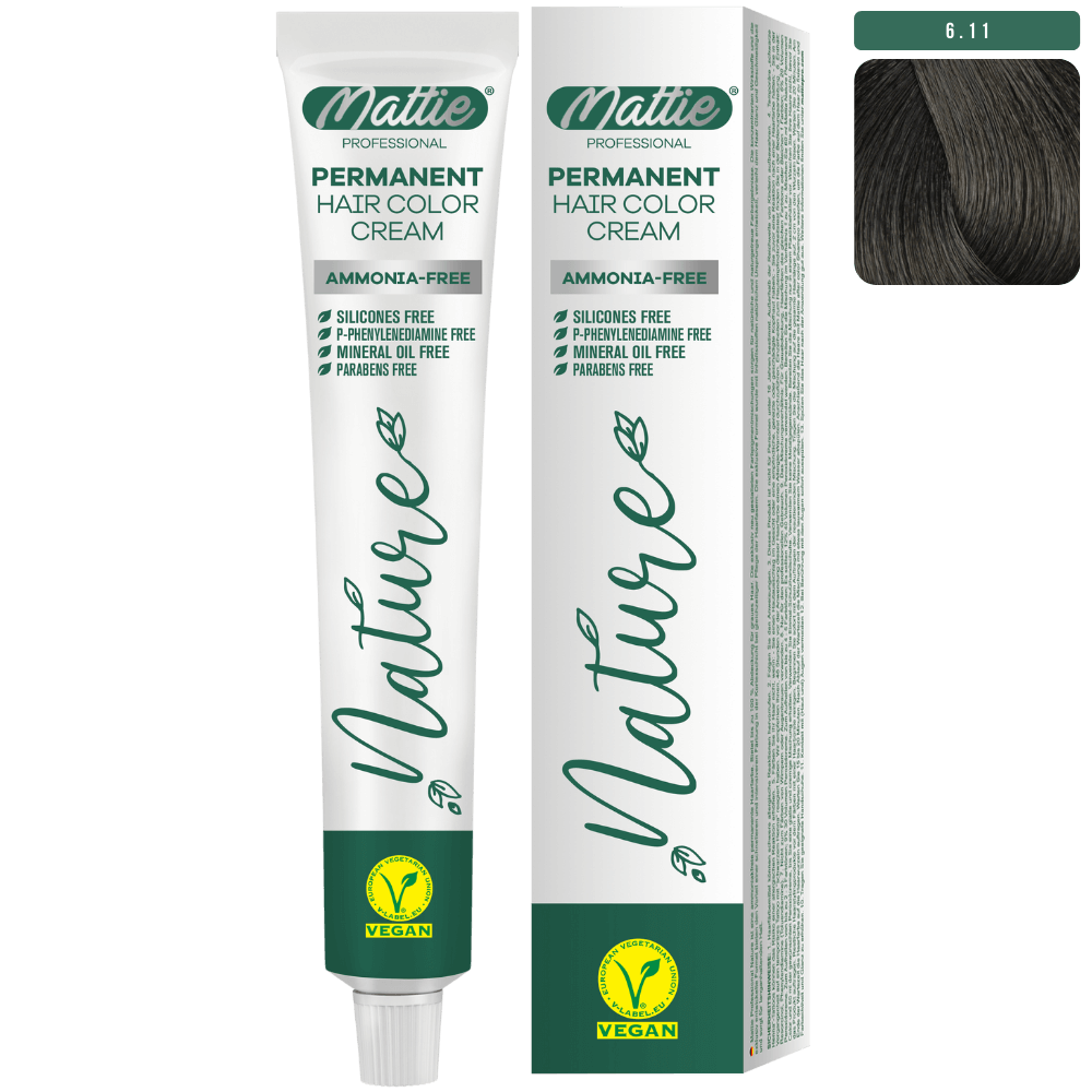 Mattie Professional Nature (6.11) Biondo Cenere Extra Scuro - Vegana Crema Colorante Permanente 60ml
