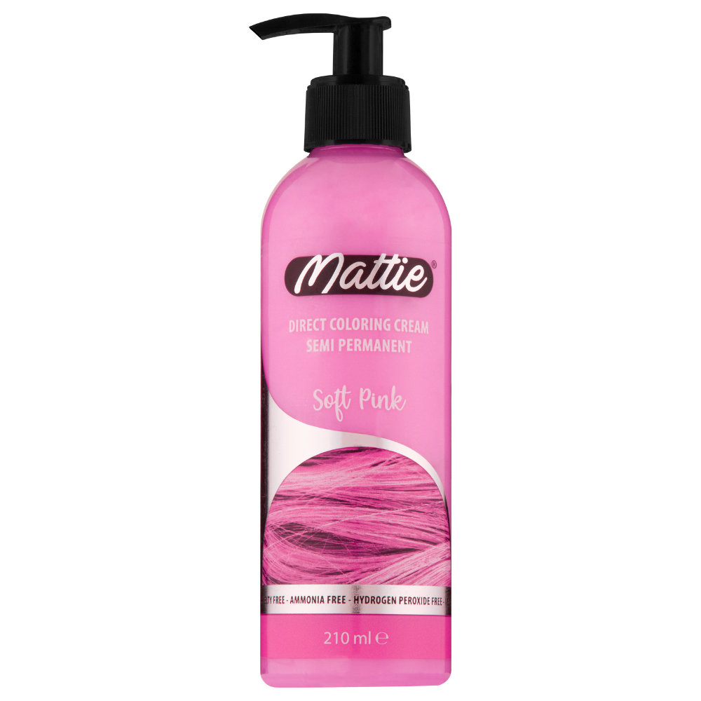 Mattie Soft Pink - Vegan Semi-Permanent Direct Dye Hair Color Cream 210 ml